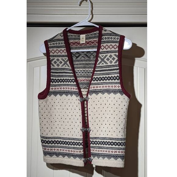 Dia Bristol, Vermont 100% Wool Knit Hook & Eye Closure Made in Estonia Sz S - Picture 1 of 13